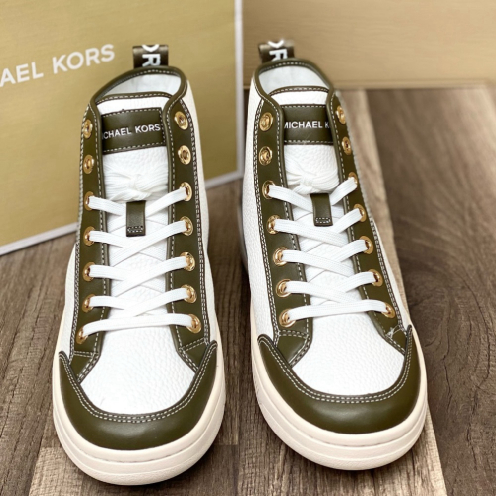 Michael Kors Sheia High Top Sneakers Olive Color - Picture 4 of 9